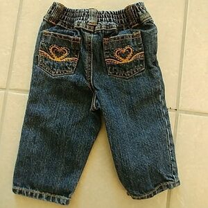 💚5for $25/ Little Me:  9 mos heart pocket jeans